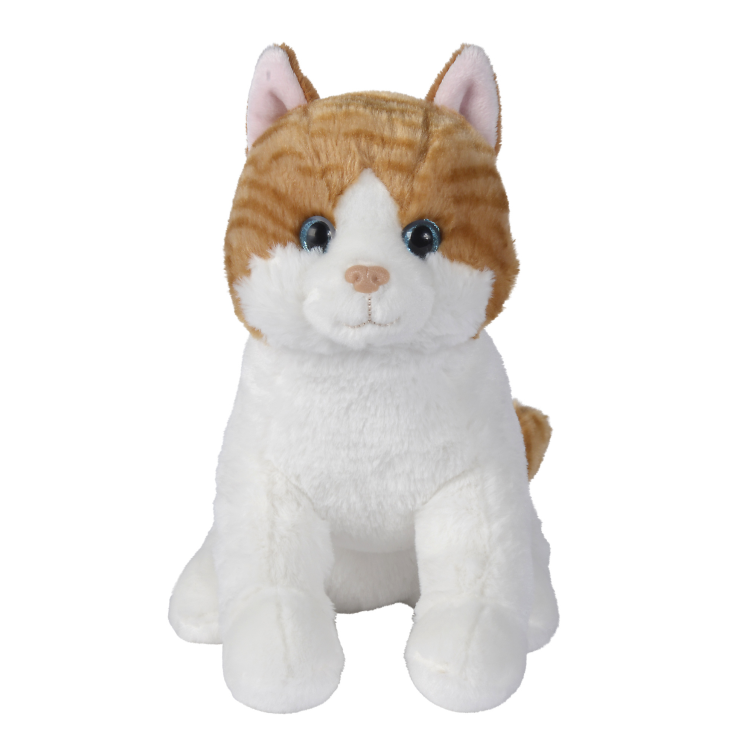  - realistic plush ginger and white cat 30 cm 